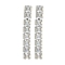 Brass Micro Pave Cubic Zirconia Stud Earrings, Rectangle, Platinum, Clear, 35x5mm