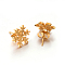 Ion Plating(IP) 304 Stainless Steel Ear Studs, Hypoallergenic Earrings, Snowflake, Golden, 12x12mm, Pin: 0.8mm