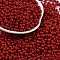 Opaque Acrylic Beads, Round, Dark Red, 4x3.5mm, Hole: 1.6mm, about 18000pcs/500g