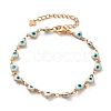 Heart Evil Eye 304 Stainless Steel Enamel Link Chains Bracelets & Necklaces Jewelry Sets SJEW-JS01153-5