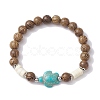 2Pcs 2 Colors Beach Tortoise Synthetic Turquoise Bracelets BJEW-JB10303-3