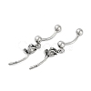 Rose 316 Surgical Stainless Steel Belly Button Rings/Earrings EJEW-G416-01AS-4