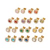 Cubic Zirconia & Rhinestone Square Stud Earrings EJEW-A080-06M-G-1