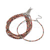 Faceted Rondelle Glass Beaded Necklace for Women NJEW-M208-01F-1