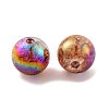 UV Plating Rainbow Iridescent Acrylic Crackl Beads PACR-C009-02I-2