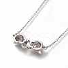 Brass Micro Pave Cubic Zirconia Door Knocker Pendant Necklaces NJEW-H202-01P-2