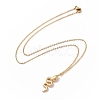 Ion Plating(IP) 304 Stainless Steel Snake Pendant Necklace for Women NJEW-E014-18G-3