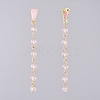 Electroplate Glass Dangle Stud Earrings EJEW-JE04017-04-3
