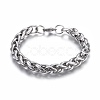 304 Stainless Steel Wheat Chain Bracelets BJEW-L634-12P-1