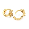 Flower Real 18K Gold Plated Brass Hoop Earrings EJEW-L269-063G-2