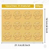 34 Sheets Self Adhesive Gold Foil Embossed Stickers DIY-WH0509-080-2