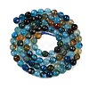 Faceted Natural Agate Round Beads Strands X-G-E318C-4mm-10-2