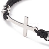 201 Stainless Steel Cross Link Bracelet BJEW-TA00164-01-4