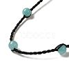 Natural Amazonite Braided Bead Necklacess NJEW-K258-06G-2