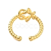 Matte Brass Star Open Cuff Rings for Women RJEW-L120-007G-3