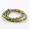 Half Rainbow Plated Faceted Rondelle Glass Beads Strands GLAA-A024B-HR03-2