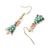 Christmas Tree Alloy Rhinestone Dangle Earrings EJEW-JE05828-01-4