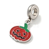 304 Stainless Steel Red Enamel European Dangle Charms STAS-U005-38P-2