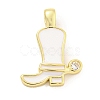 Brass with Cubic Zirconia with Enamel Pendant KK-Q814-22G-04-1