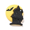Moon with Castle Opaque Resin Cabochons RESI-F031-06-2