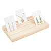 3-Slot Rectangle Wood Earring Display Card Holder WOOD-WH0042-09-1