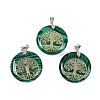 Synthetic Malachite Flat Round Pendants G-Q188-01P-03-1