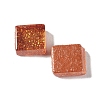 Square with Glitter Powder Mosaic Tiles Glass Cabochons DIY-P045-04-3