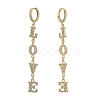 Brass Micro Pave Clear Cubic Zirconia Huggie Hoop Earrings EJEW-JE04259-2