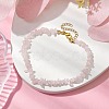 Natural Rose Quartz Anklets AJEW-AN00592-10-2