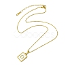 Ion Plating(IP) Rectangle with Initial Letter 304 Stainless Steel Pendant Necklace NJEW-R265-04G-O-3