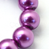 Baking Painted Pearlized Glass Pearl Round Bead Strands HY-Q330-8mm-16-3