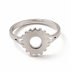 304 Stainless Steel Sunflower Adjustable Ring for Women RJEW-B027-17P-2
