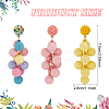 FIBLOOM 3 Pairs 3 Colors Candy Color Acrylic Cluster Dangle Stud Earrings EJEW-FI0001-18-2