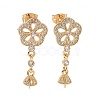 Brass Micro Pave Clear Cubic Zirconia Stud Earring Findings KK-G420-21G-1