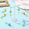 4 Pairs 4 Colors Mushroom Lampwork & Glass Leaf Dangle Earrings EJEW-TA00305-2