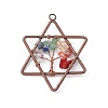7 Chakra Pentagram Natural Mixed Stone Copper Wire Wrapped Chip Big Pendants G-E195-10R-02-2
