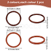 WADORN 6Pcs 3 Styles Wooden Round Ring Shaped Bag Handles FIND-WR0007-90-2