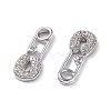 Brass Micro Pave Clear Cubic Zirconia Pendants KK-E068-VF261-3