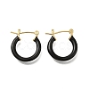 Brass Enamel Hoop Earrings for Women EJEW-M211-01LG-B-1