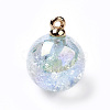 Transparent Crackle Acrylic Pendants OACR-WH0003-07K-1