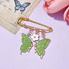 Butterfly & Flower Charm Alloy Enamel Brooches for Women JEWB-BR00144-03-2