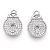 Rhodium Plated 925 Sterling Silver Micro Pave Cubic Zirconia Charms STER-T004-16P-2