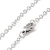 304 Stainless Steel Rolo Chains Necklace for Women STAS-E001-10P-3