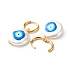 3D Printed Evil Eye Round Imitation Pearl Earrings for Girl Women EJEW-JE04605-3