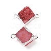 Natural Druzy Quartz Links connectors G-P396-09S-06-2