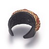 Leather Imitation Snakeskin Cuff Rings RJEW-E156-22-3