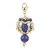 Natural Lapis Lazuli & Rose Quartz Beaded Pendant Decorations HJEW-MZ00035-2