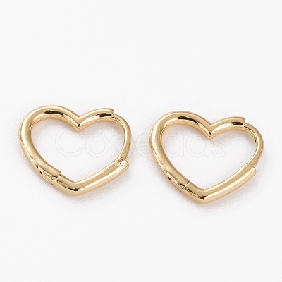 Brass Huggie Hoop Earrings EJEW-C502-09G-1