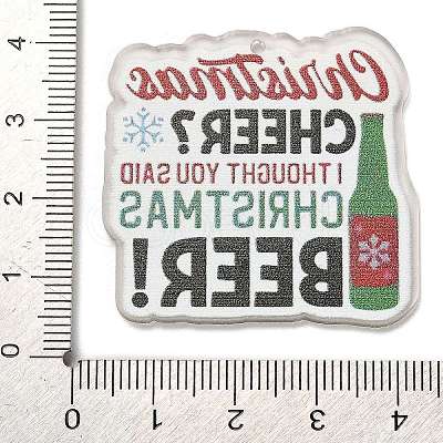 Christmas Theme Acrylic Pendants OACR-R003-01A-13-1