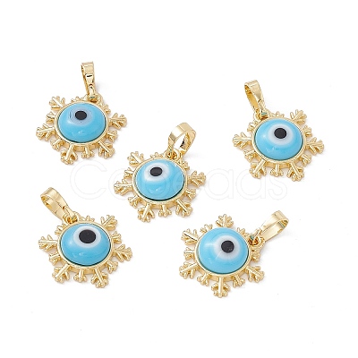 Handmade Evil Eye Lampwork Pendants LAMP-G157-04G-1